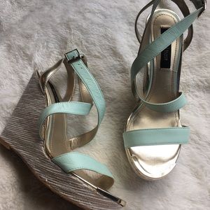 White House Black Market mint wedges size 8